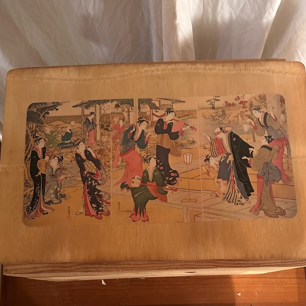 Vintage Japanese bamboo mat prints - Picture 2 of 4